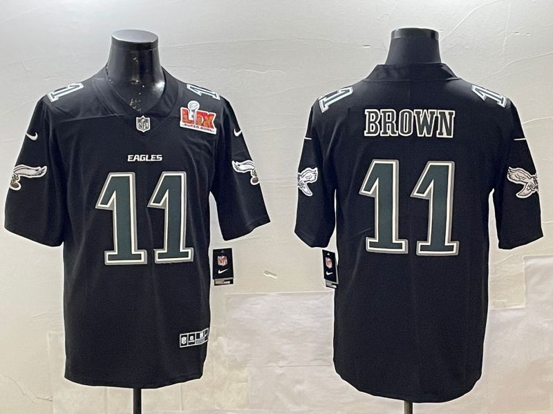 Men Philadelphia Eagles #11 Brown Black Fashion 2025 Nike Limited NFL Jersey style 6->denver broncos->NFL Jersey